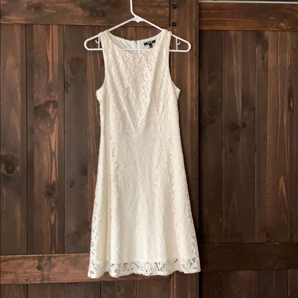 Off white floral dress.